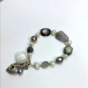 (Z4)Tica Rosa bracelet for women made of 925 sterling silver. Assorted gemstones